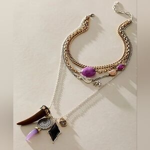 Free People Zella Layered Necklace/Mixed Metal